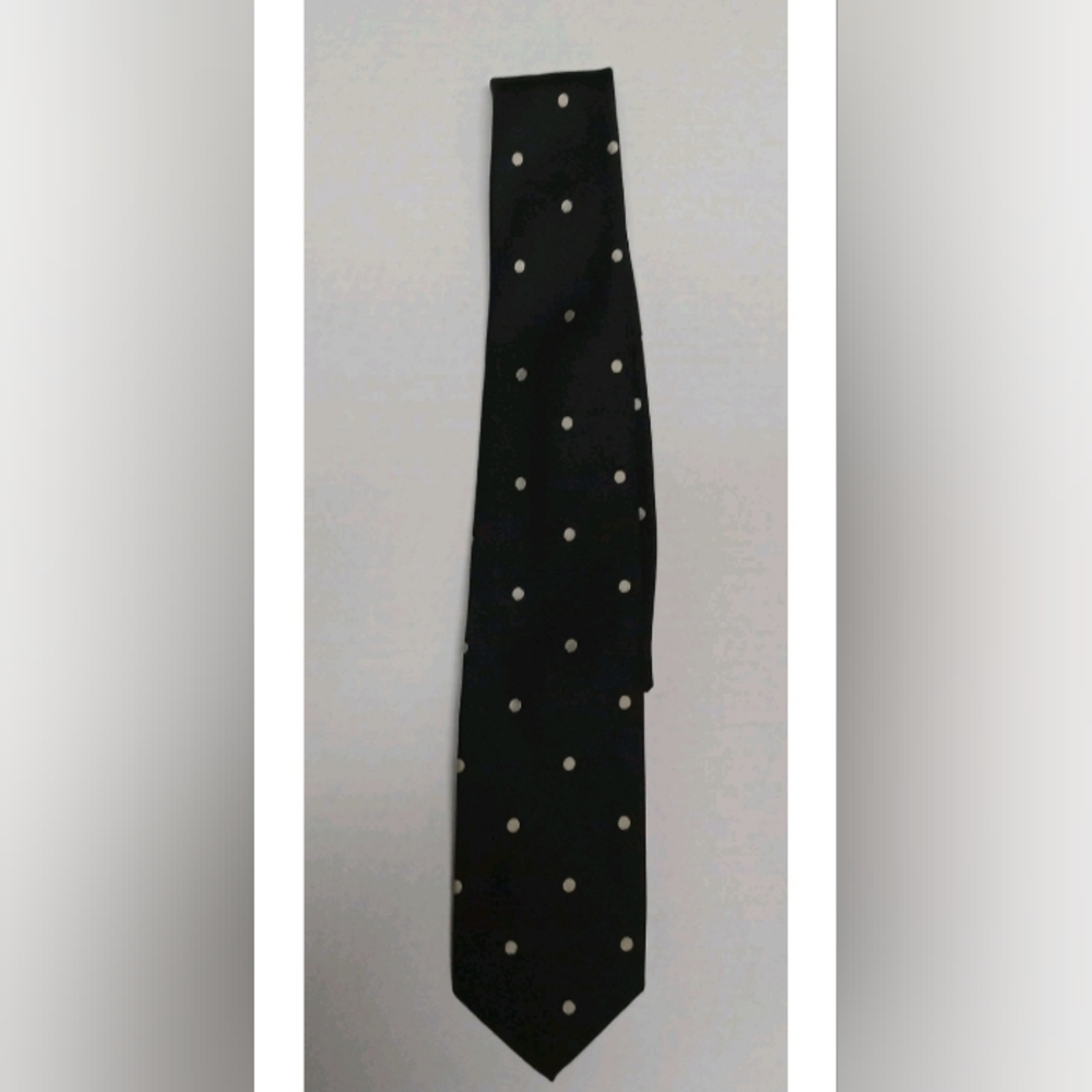 Classic Blue Tie with White Polka Dots